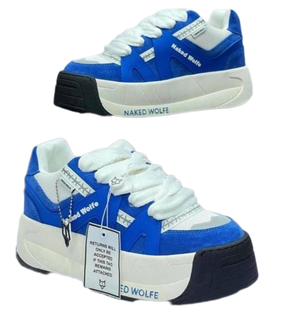 Blue and White Naked Wolfe